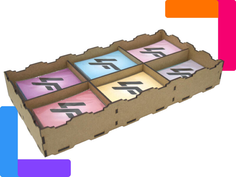 Boite en bois pour 6 paquets de cartes